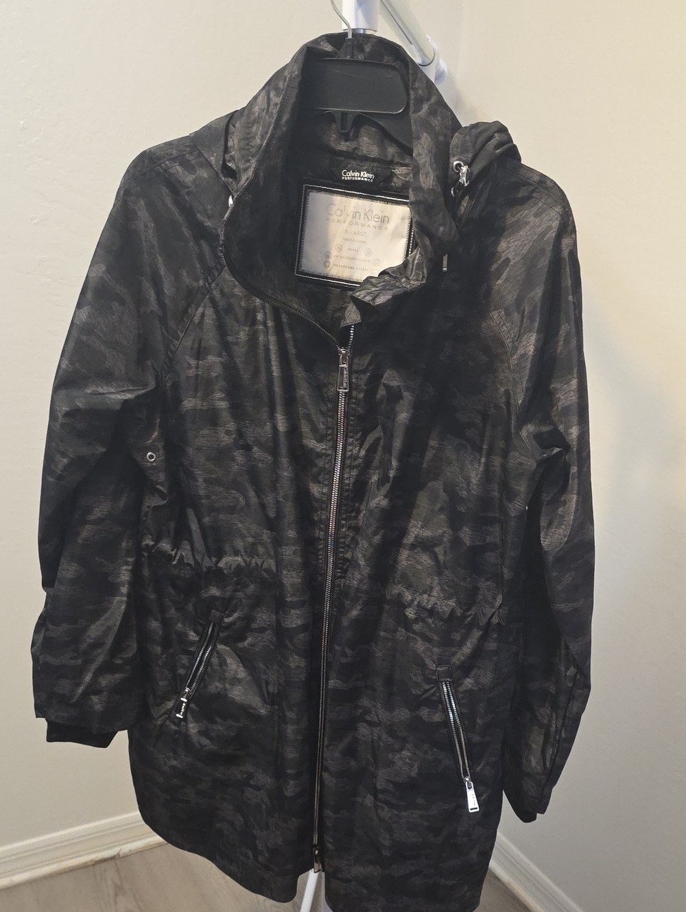 Calvin Klein Women's Black Camouflage Utility Jacket
